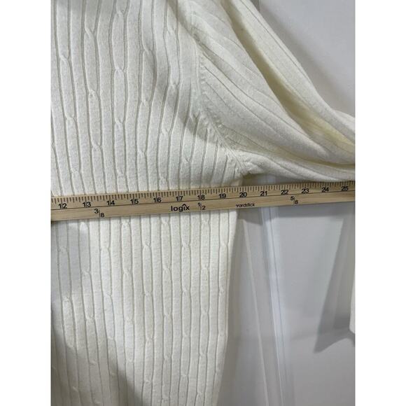 Laura Scott Cable Knit Turtleneck Sweater Women’s XL Ivory Cream Pullover cozy - Picture 7 of 8
